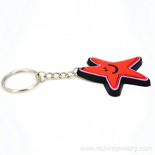 Soft PVC 3D Cartoon Star Promotional Key Chains